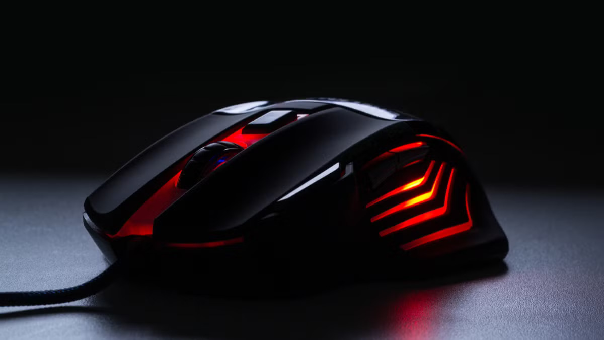 Mouse gaming merah hitam